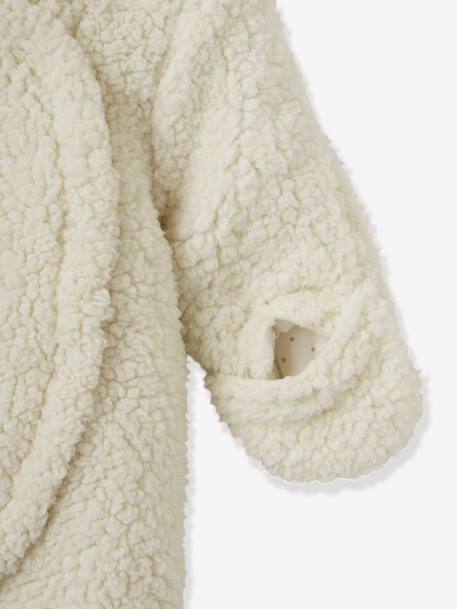 Padded Pramsuit, Plush Look, for Babies Camel+White 