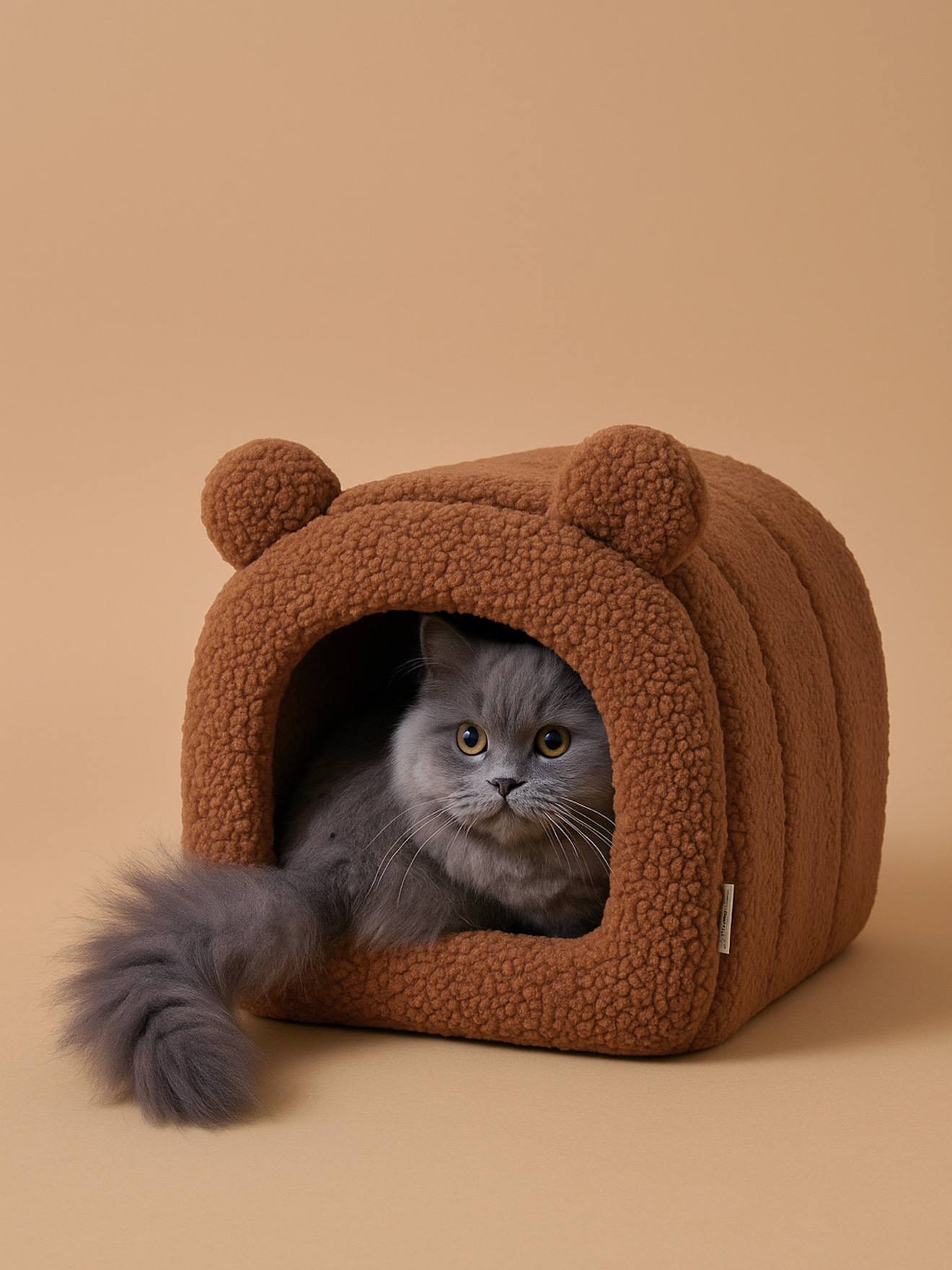 Sherpa cat bed FAMILY camel