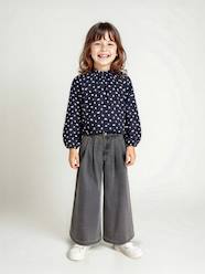 Girls-Wide-Leg Jeans with Pleats for Girls