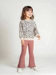 -Printed Sweatshirt & Flared Leggings Set for Girls