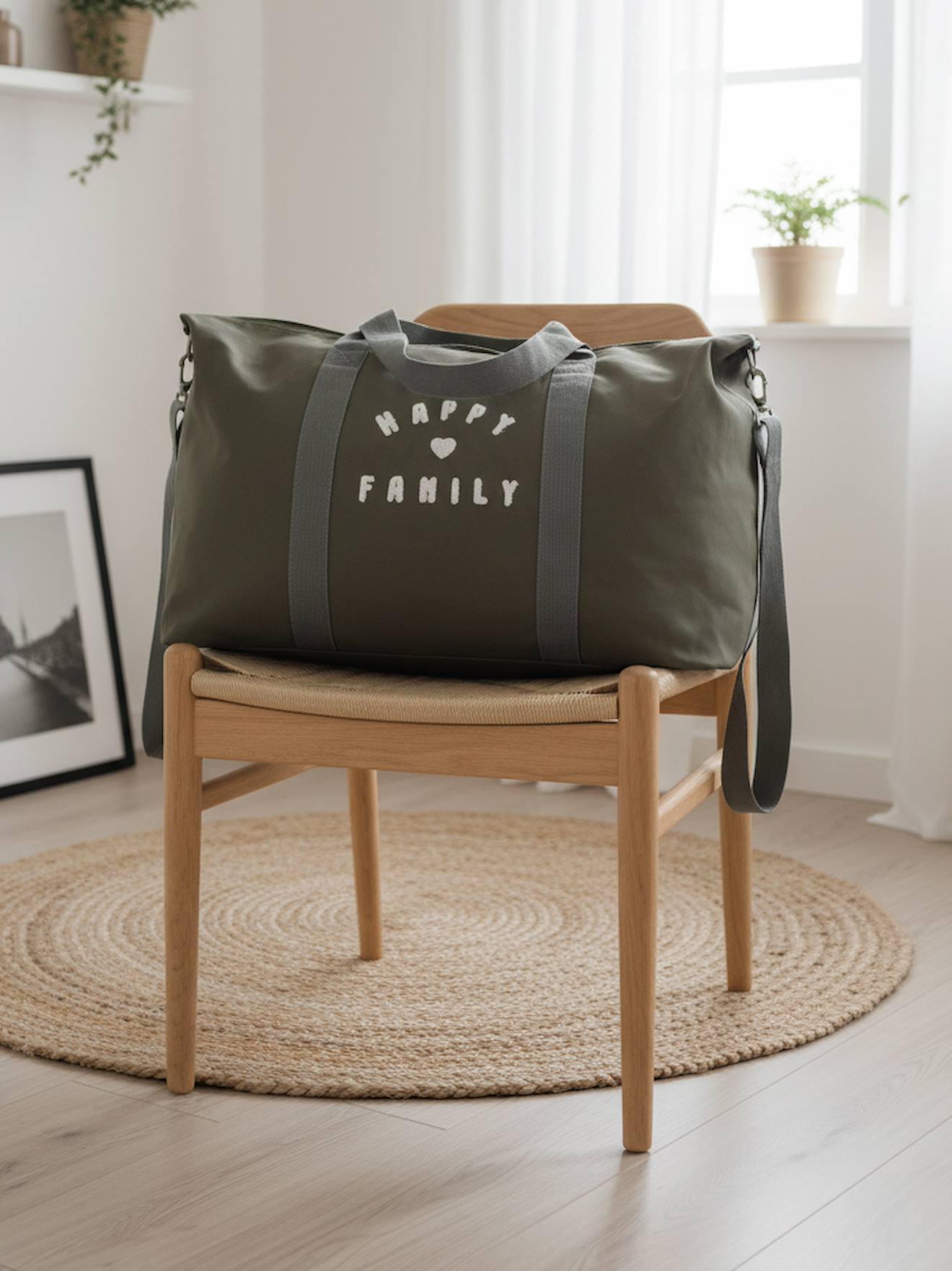 Weekend Changing Bag with Print: La Vie est Pleine de Surprises